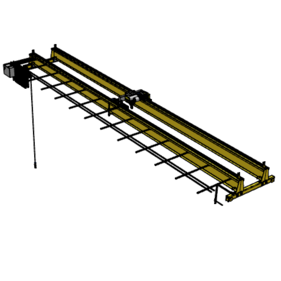 Top Running Double Girder Overhead Crane Kit with Hoists, 10 Ton Capacity