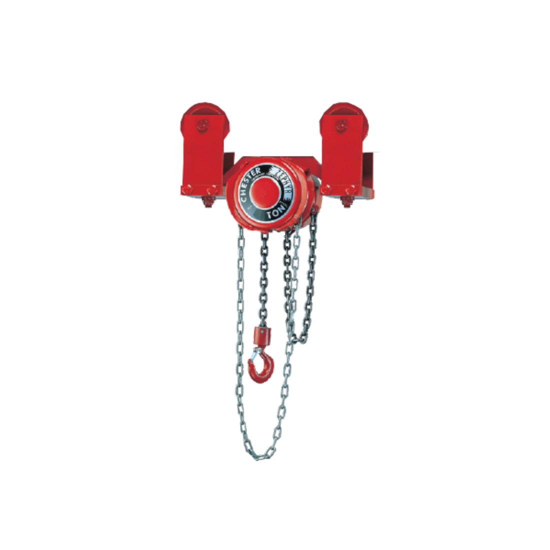 Chester Zephyr Army-Type Geared Trolley Hoist Red