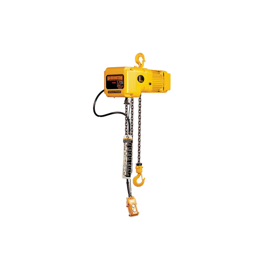 Harrington Black TNER Stage Electric Chain Hoist, 1-ton x 60ft lift, 32FPM