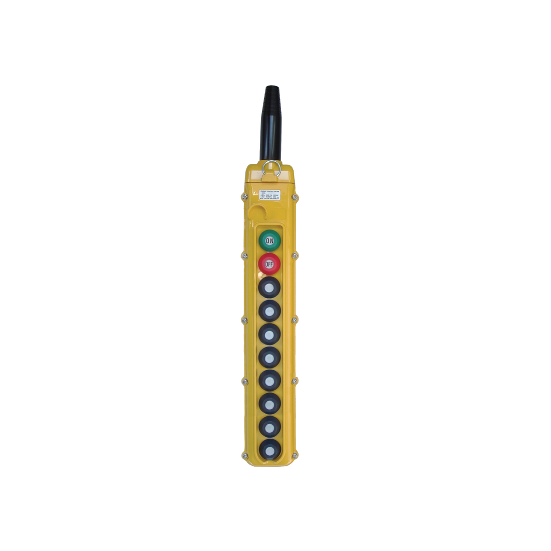 Magnetek SBN Pendants | 10 Button, Momentary On/Off | Parts Numbers: 
SBN-10-WB (One-Speed)
SBN-10-WBS (Two-Speed)
SBN-10-WBT (Three-Speed)