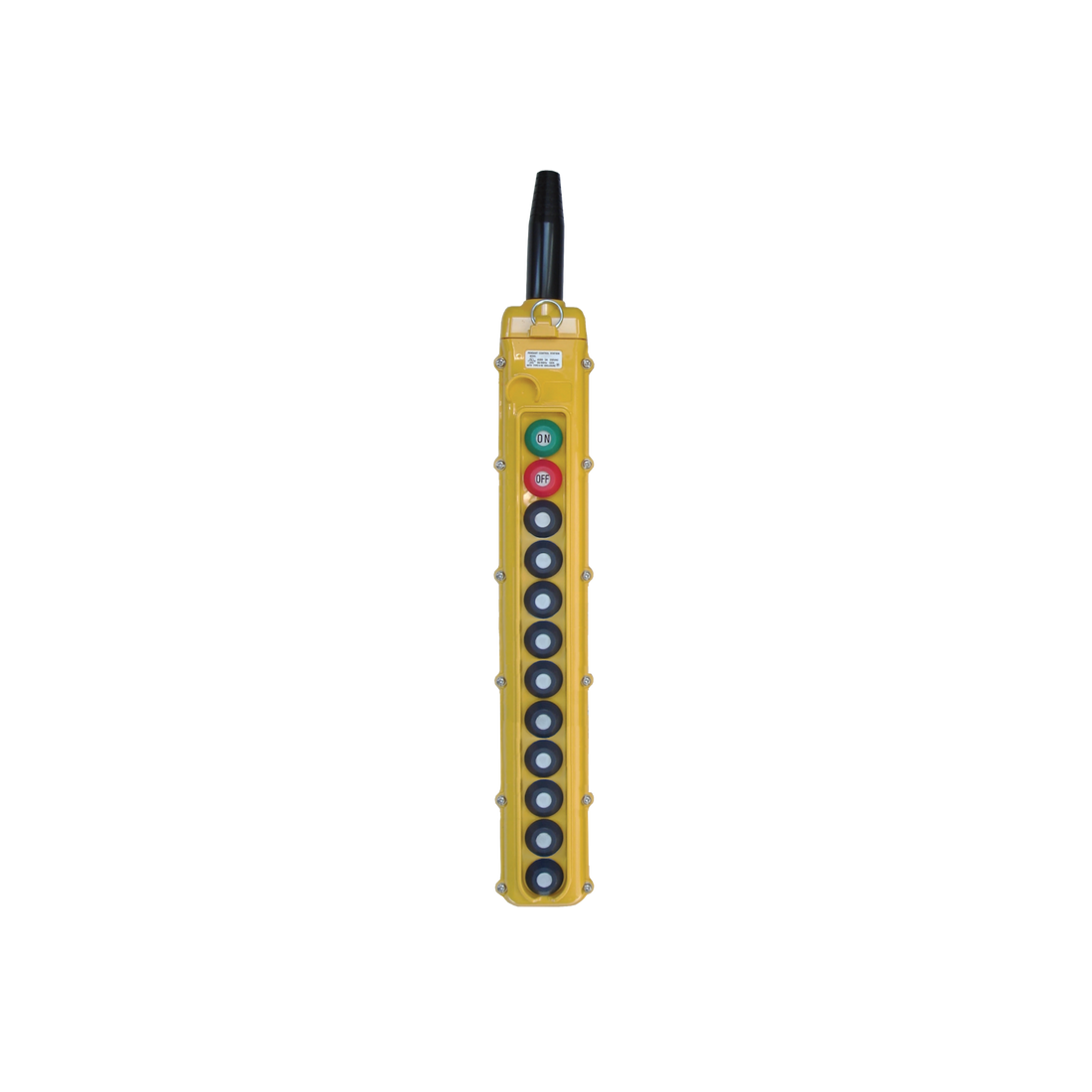 Magnetek SBN Pendants | 12 Button, Momentary On/Off | Part Numbers:
SBN-12-WB (One-Speed)
SBN-12-WBS (Two-Speed)
SBN-12-WBT (Three-Speed)