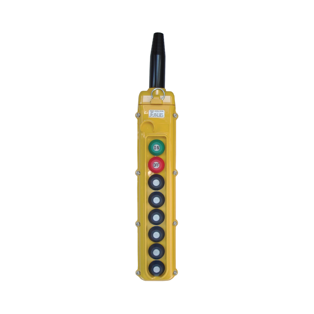 Magnetek SBN Pendants | 8 Button, Momentary On/Off | Part Numbers:
SBN-8-WB (One-Speed)
SBN-8-WBS (Two-Speed)
SBN-8-WBT (Three-Speed)