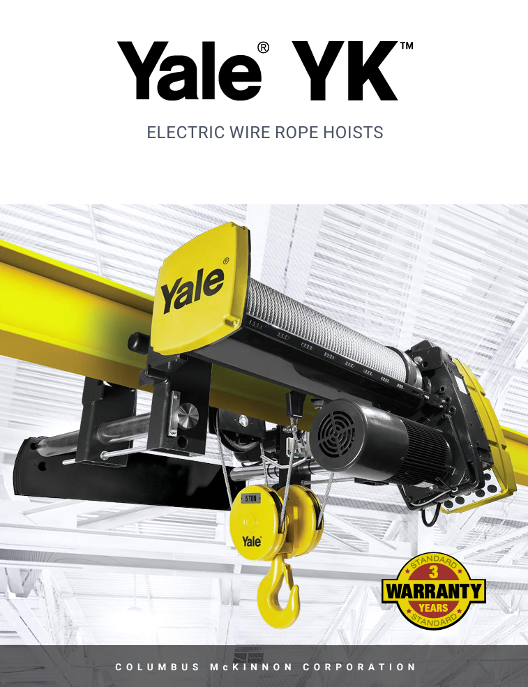 Yale Ropes Yale YK Wire Rope Hoist | Base Mounted – Bohl Crane Incorporated