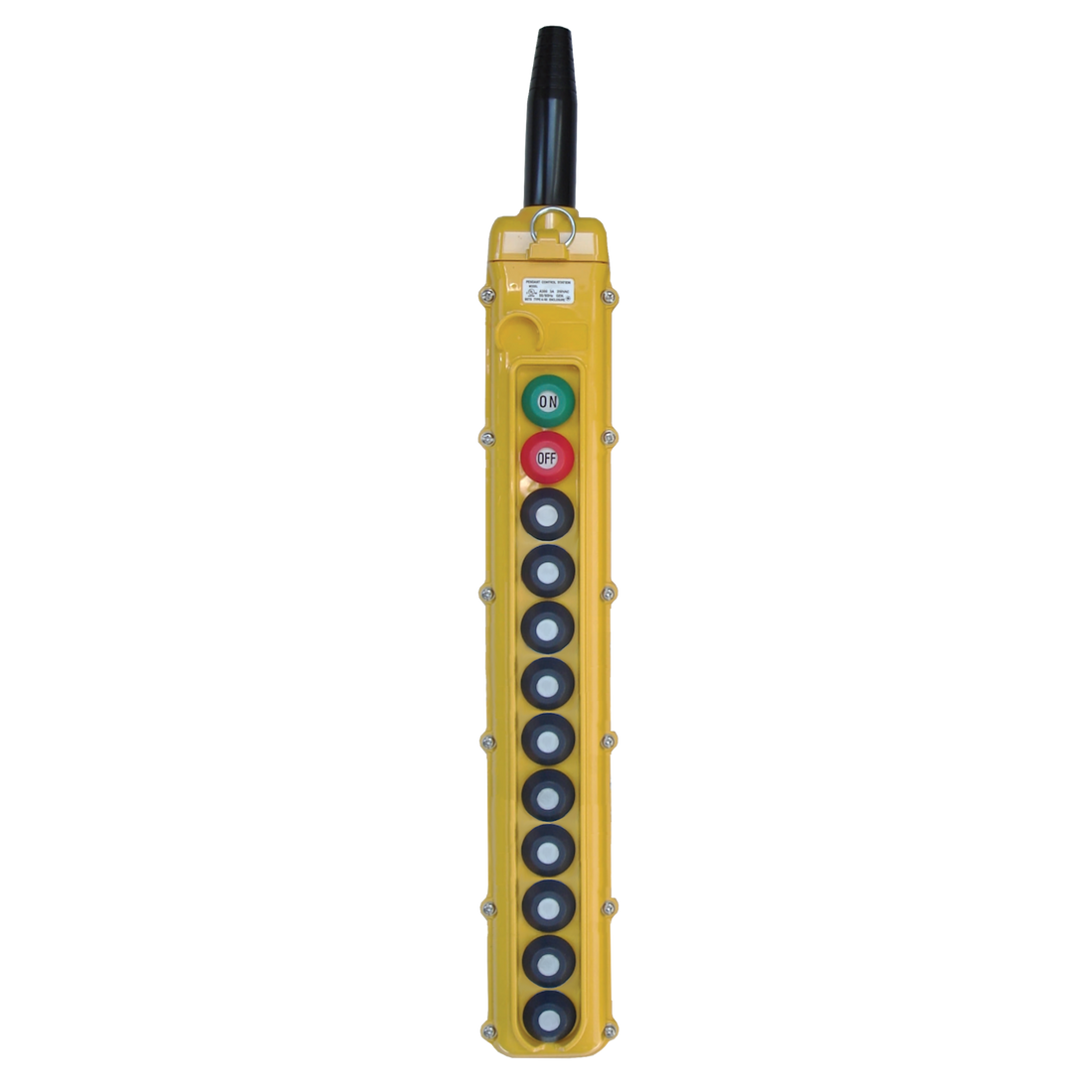 12-Button Pendants, Momentary On/Off, Single, Two, Three Speed (SBN-12-WB, -WBS, -WBT) Yellow