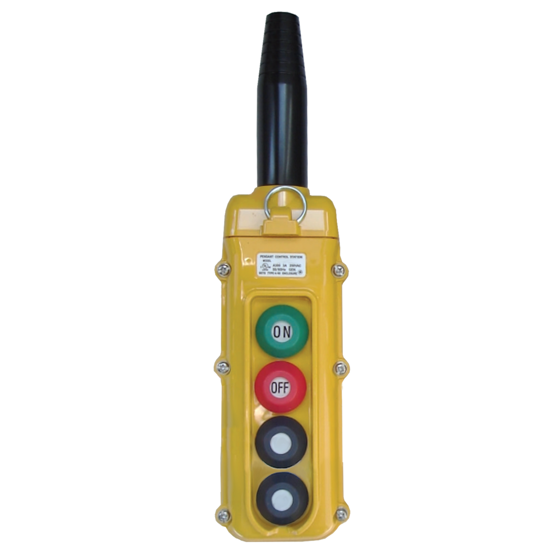 4-Button Pendants, Momentary On/Off, Single, Two, Three Speed (SBN-4-WB,-WBS,-WBT) Yellow
