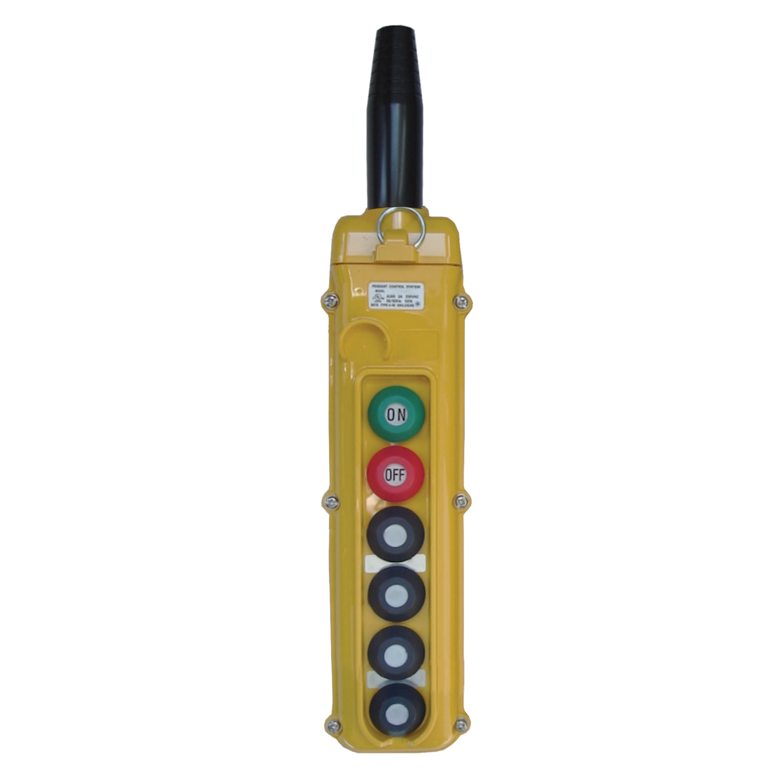 6-Button Pendants, Momentary On/Off, Single, Two, Three Speed (SBN-6-WB,-WBS,-WBT) Yellow
